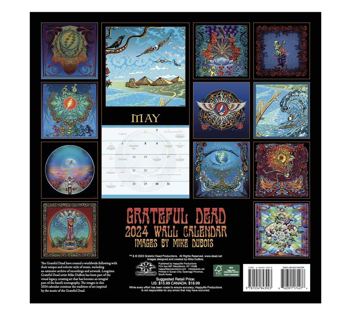 CALGD24 // 2024 Grateful Dead Wall Calendar HappyLife Productions